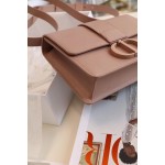 Montaigne palm print cow leather flap bag